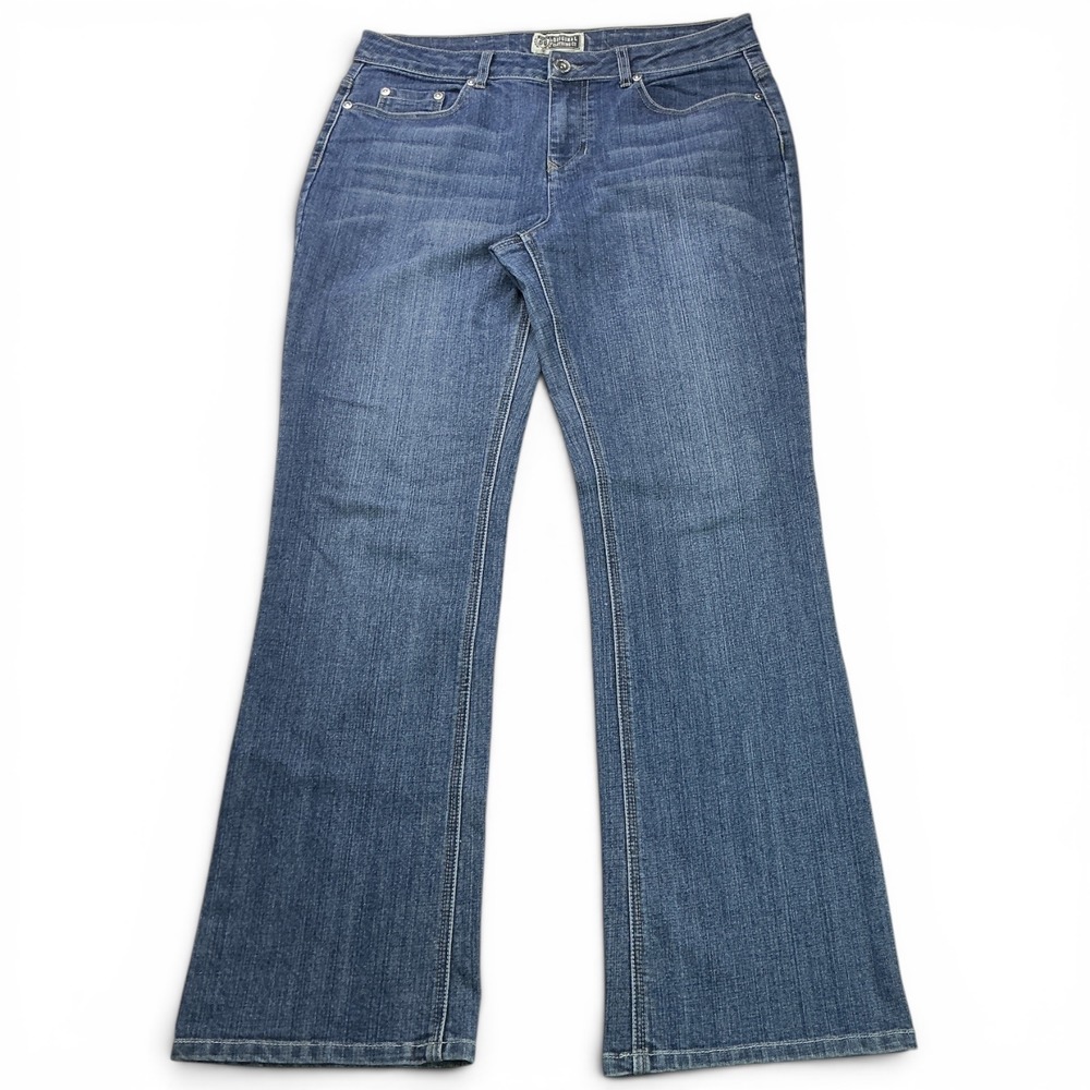 Route 66 Blue Jeans Women 11/12 Bootcut Flap Pocket Mid Rise Denim 5393